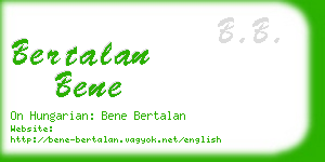 bertalan bene business card